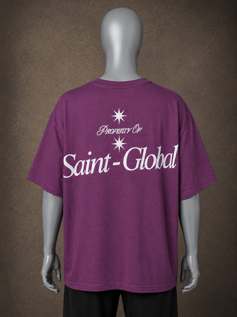 Saint-Global Futuristic Graphic Oversized T-Shirt – Purple