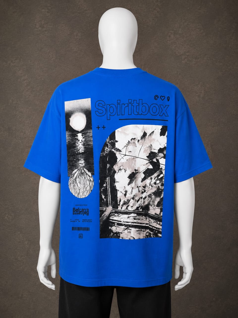 Glitch Face Graphic Oversized T-Shirt – Royal Blue