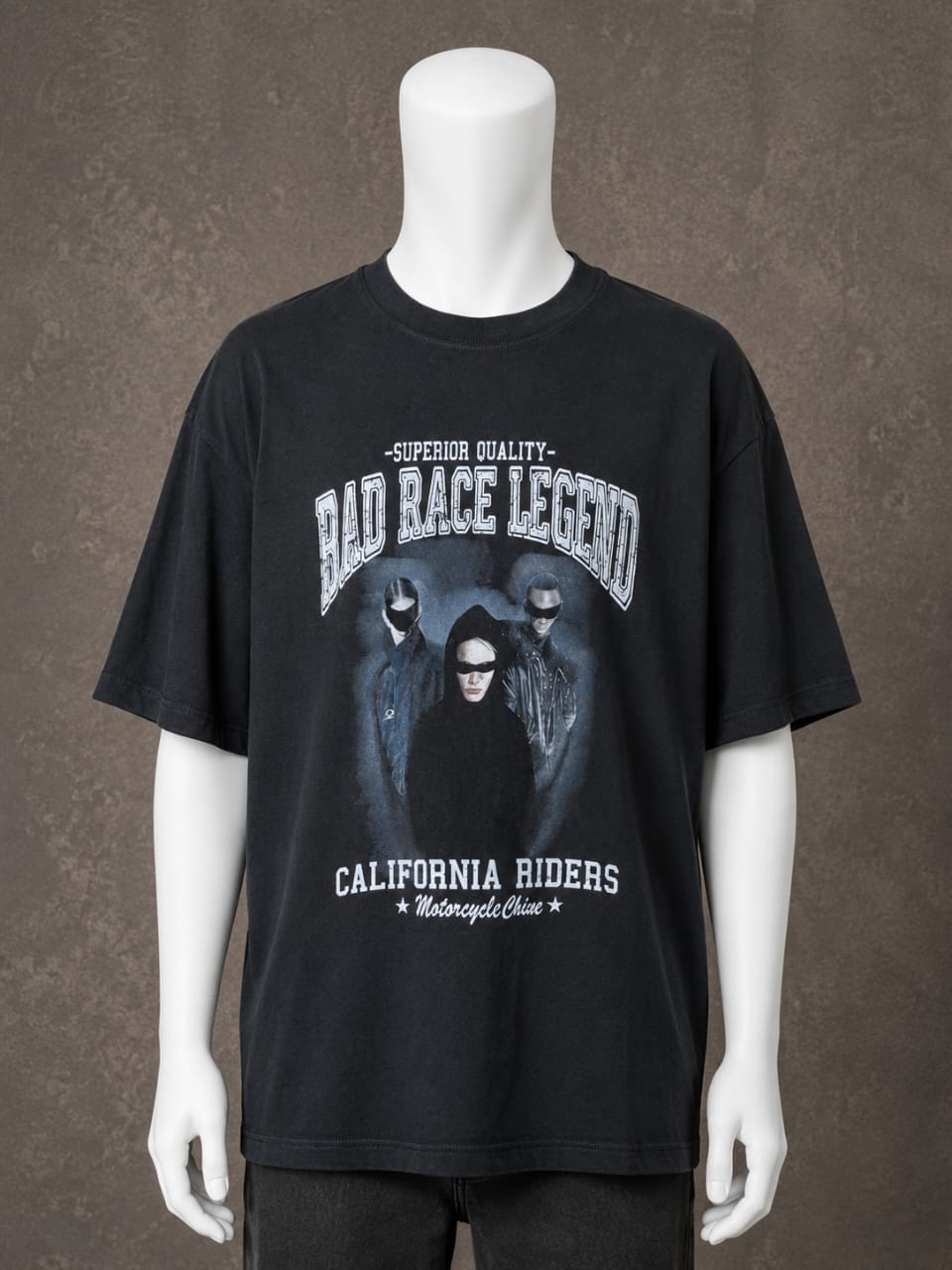 Bad Race Legend Graphic Oversized T-Shirt – Washed Black
