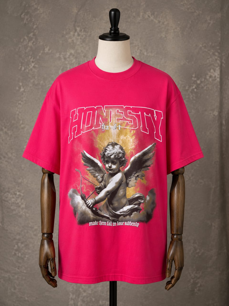 Honesty Angel Graphic Oversized T-Shirt – Hot Pink
