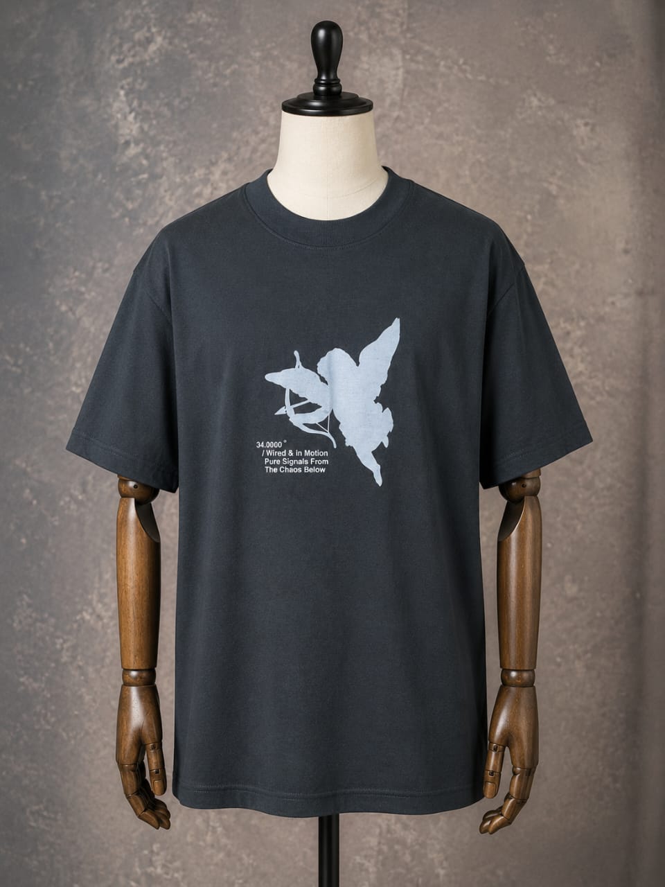 Wired & In Motion Angel Silhouette Graphic T-Shirt – Washed Navy