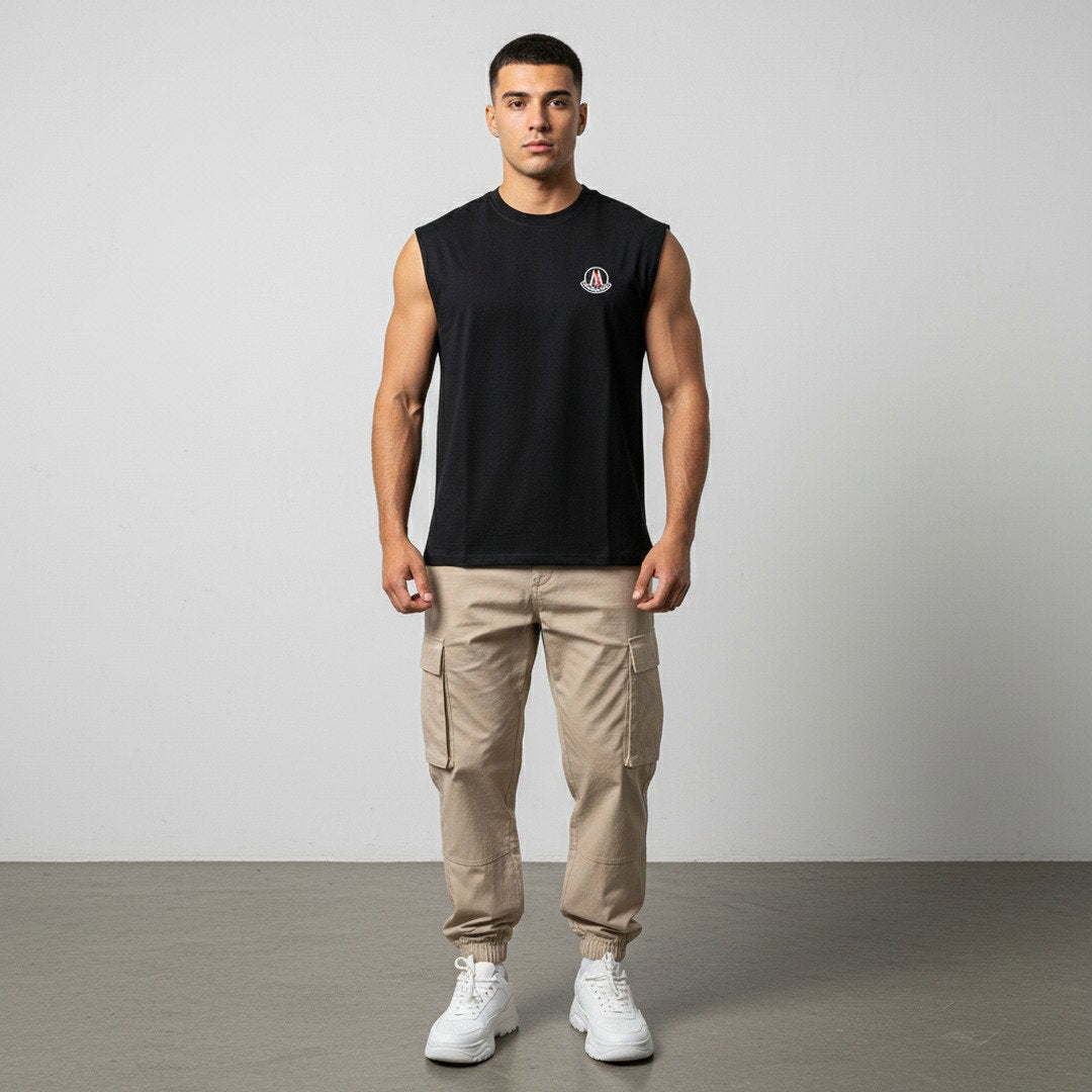 Men's Sleeveless Muscle Tee – Black