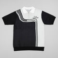 Club Summer Colour Block Zip Polo Shirt – Black & White