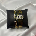 Gold Crystal Bangle Stack Set – 2-Piece Luxury Bracelet Set