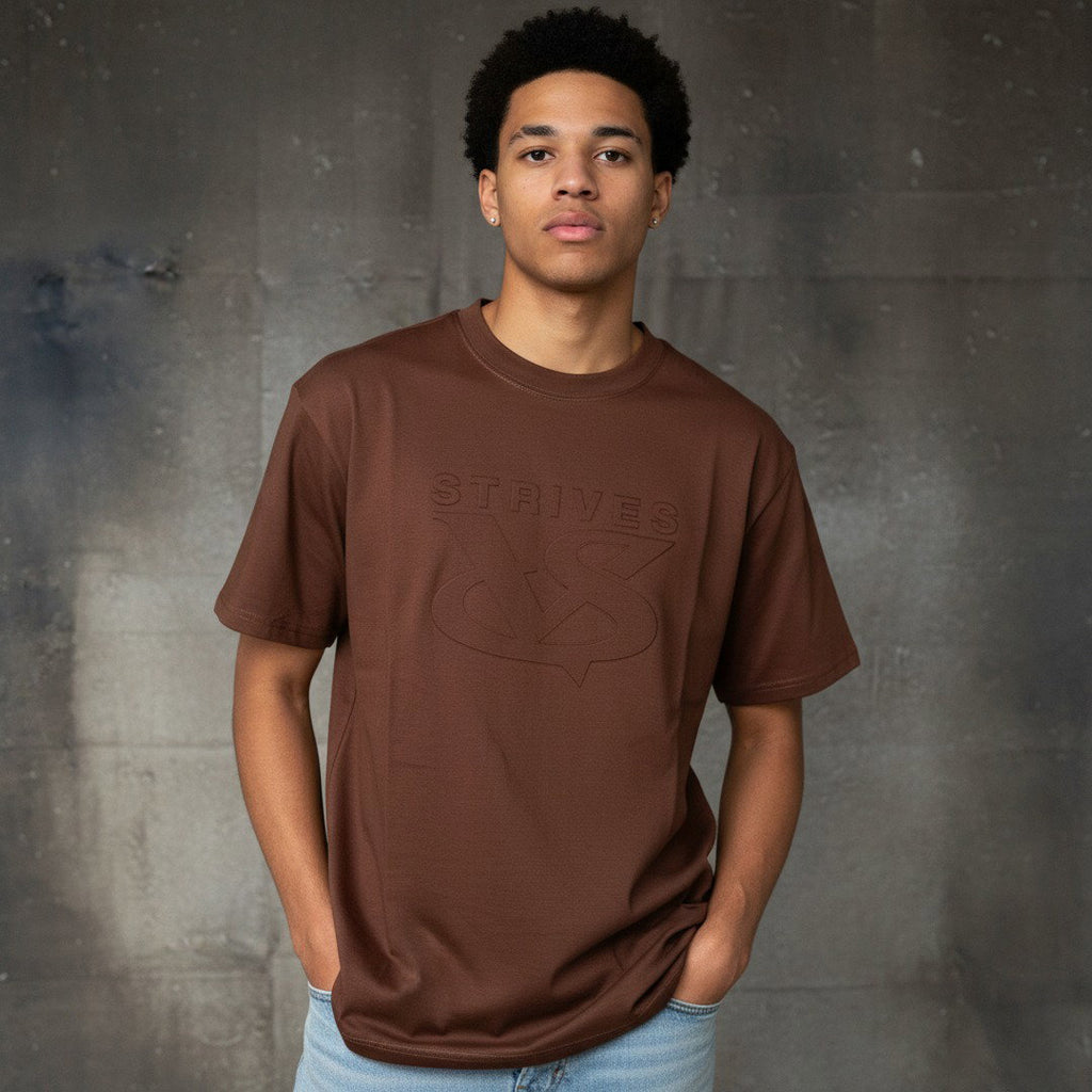 Strives Brown Embossed Tee