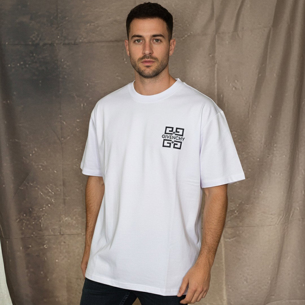 Premium White Oversized Logo T-Shirt – Unisex Streetwear Tee