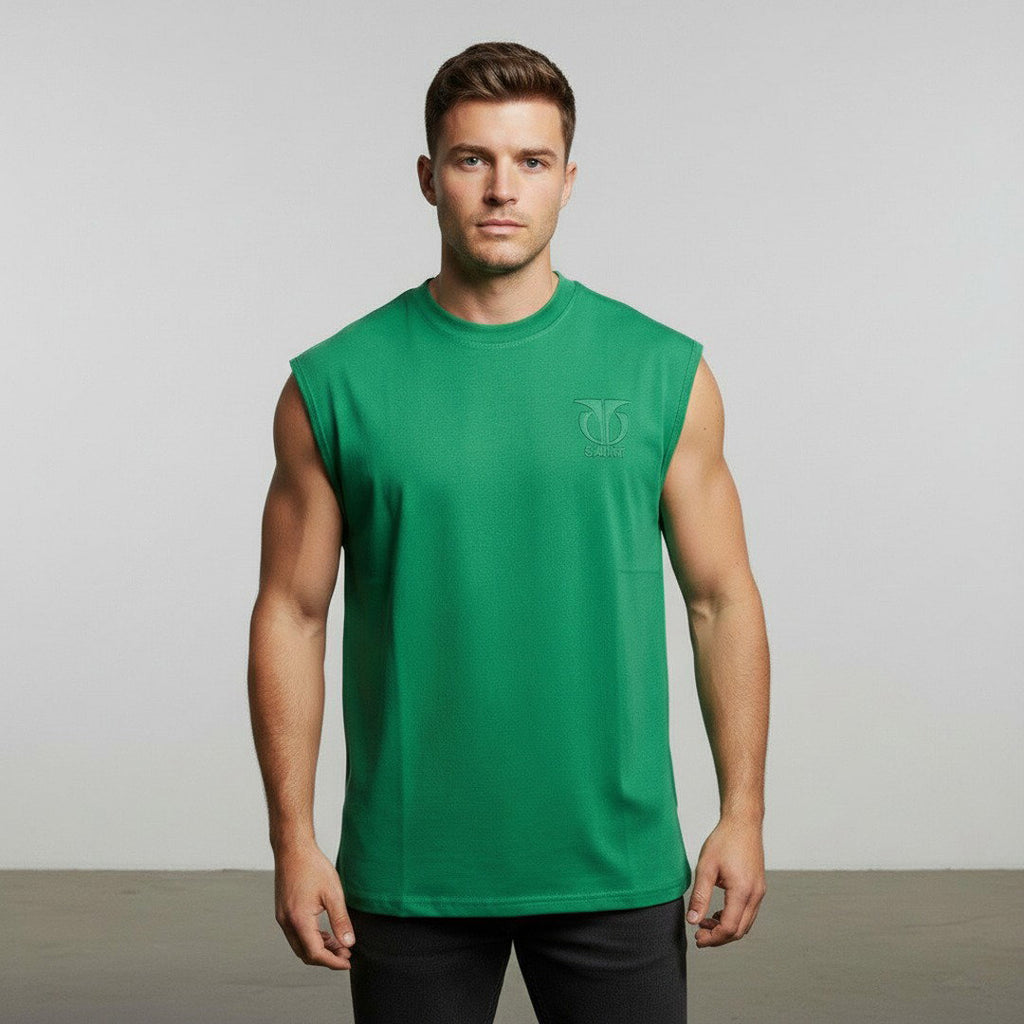 Men's Sleeveless Tonal Logo Tee – Kelly Green