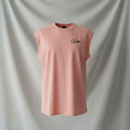 Men's Sleeveless Script Logo Tee – Blush Pink
