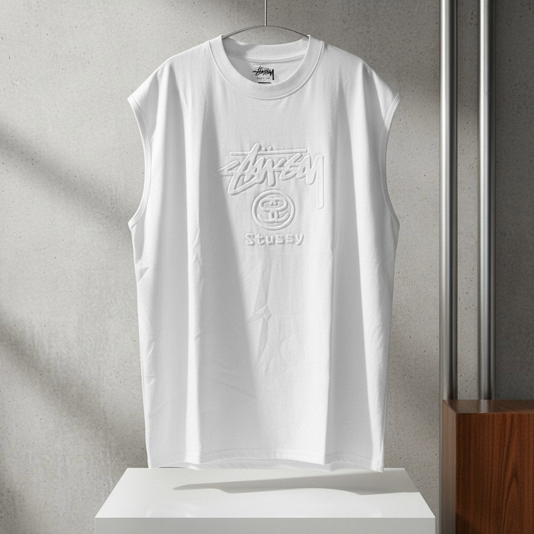 Men's Sleeveless Graphic Tee – White